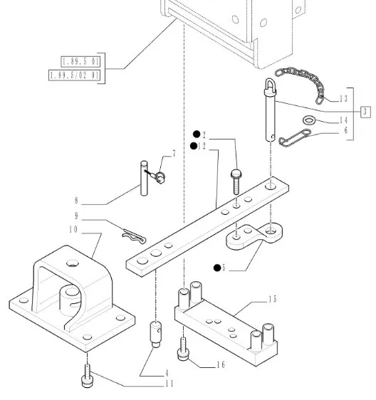 87561337 - Брус буксир. основн. центр. в сборе T7/Pm.